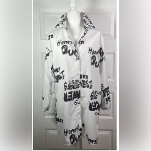 🎉5 for $10 NWT Stylish Black and White Women's shirtDress size xl